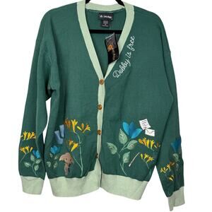 Harry Potter Dobby Is Free Cardigan 3X Green Embroidered BoxLunch NWT